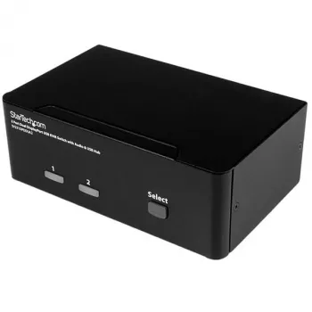 Conmutador KVM DisplayPort StarTech.com de 2 puertos para doble monitor – 4K 60Hz