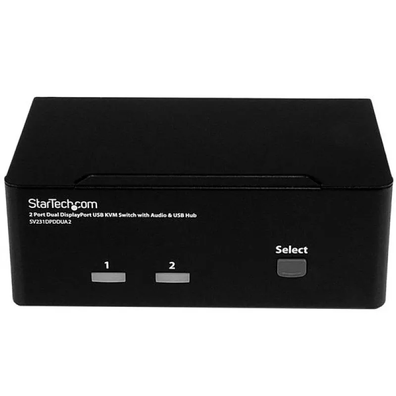 Conmutador KVM DisplayPort StarTech.com de 2 puertos para doble monitor – 4K 60Hz