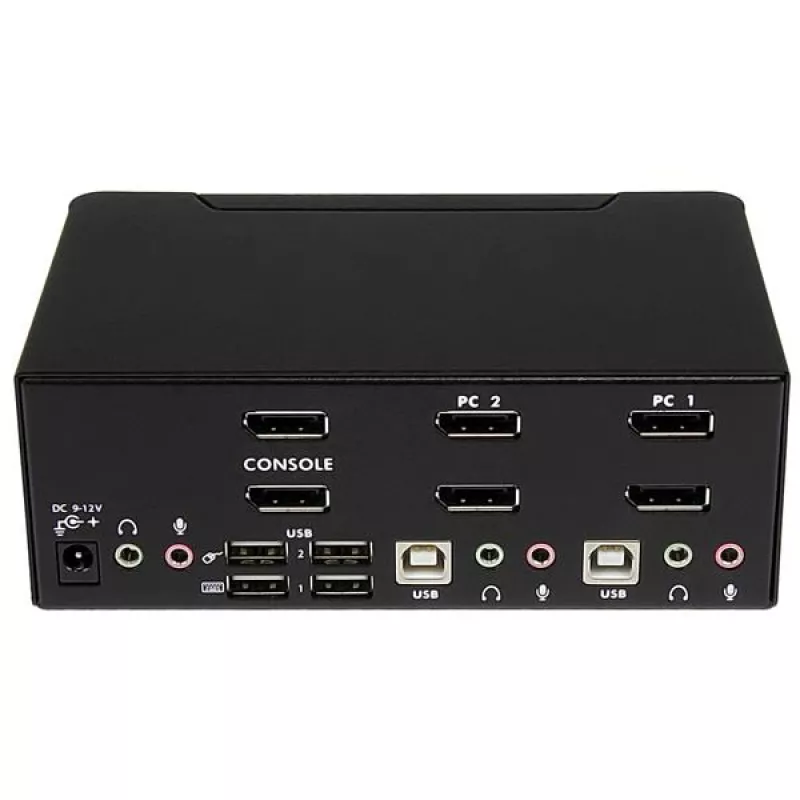 Conmutador KVM DisplayPort StarTech.com de 2 puertos para doble monitor – 4K 60Hz