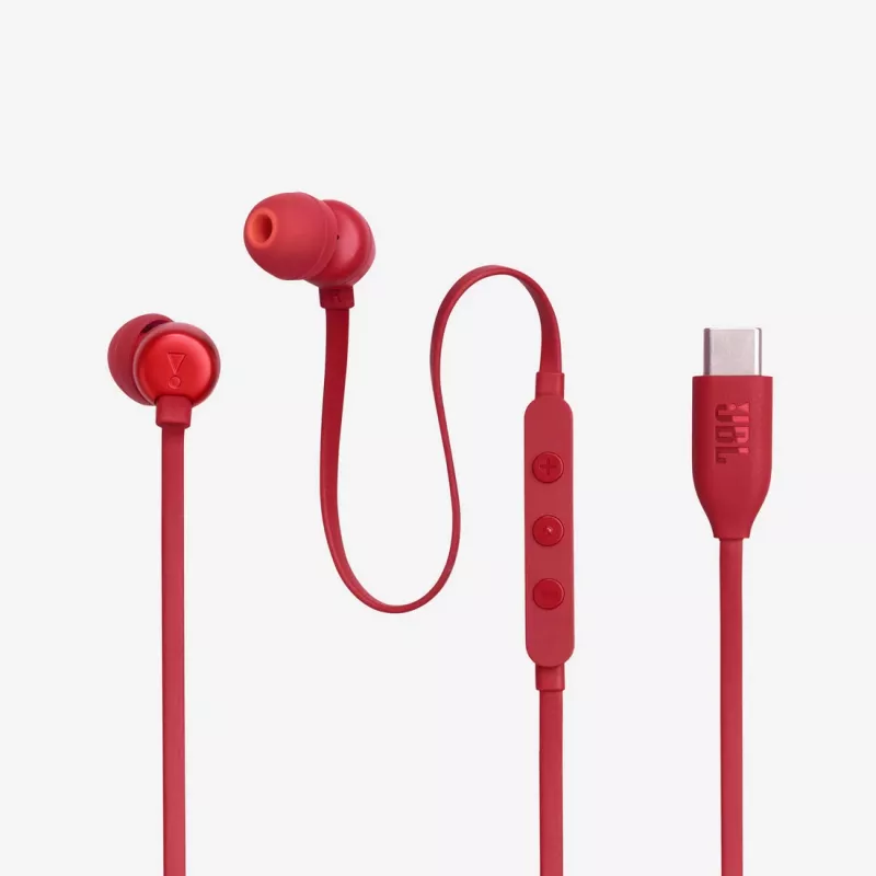 Auriculares JBL Tune 310C con cable in-ear llamadas/música USB Type-C rojo