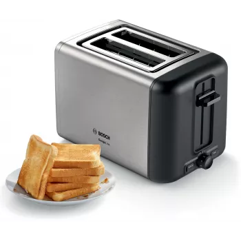 Tostadora Bosch TAT3P420DE 2 rebanada(s) 970 W negra, plata