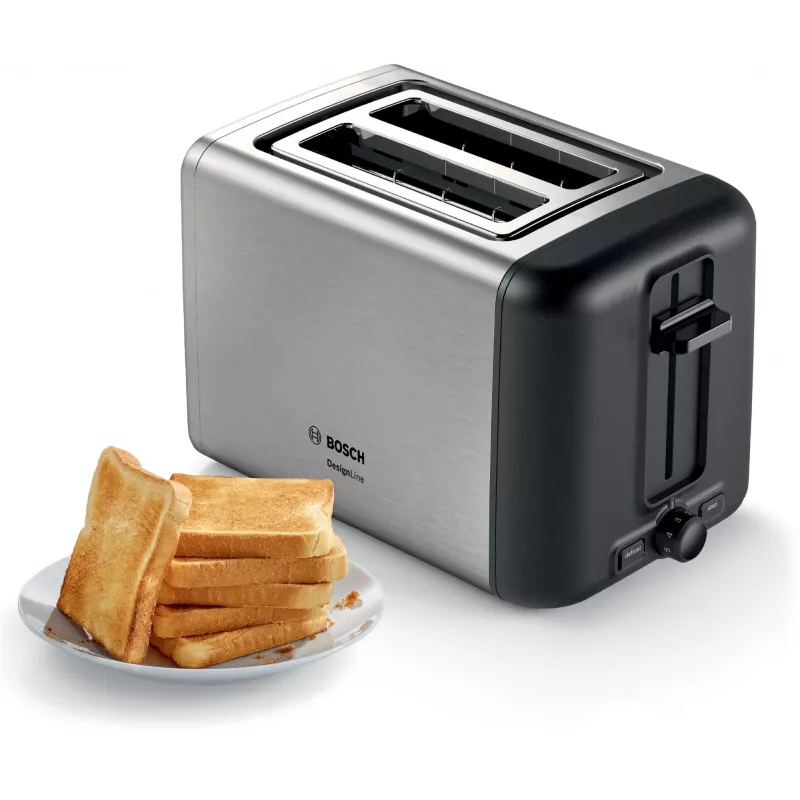 Tostadora Bosch TAT3P420DE 2 rebanada(s) 970 W negra, plata