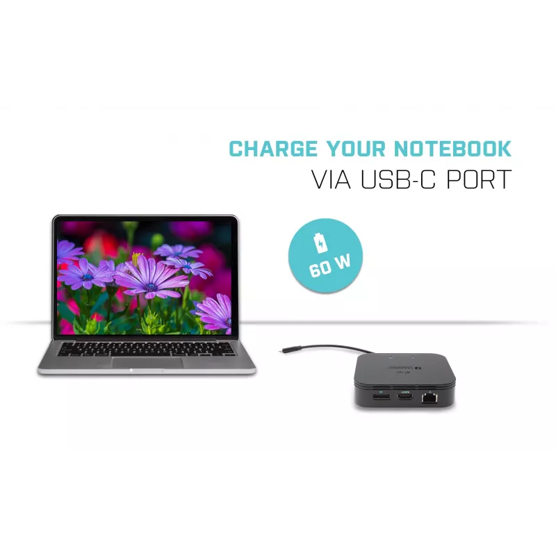 Dock de viaje i-tec Thunderbolt 3 doble pantalla 4K + Power Delivery 60W