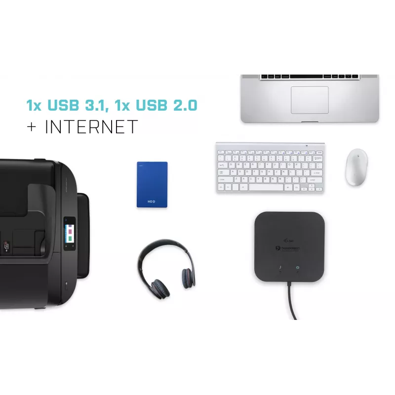 Dock de viaje i-tec Thunderbolt 3 doble pantalla 4K + Power Delivery 60W
