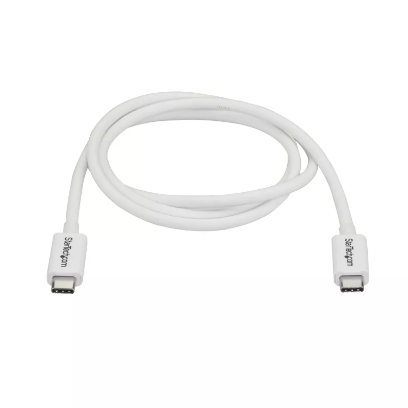 StarTech.com Cable Thunderbolt 3 – 20 Gbit/s – 1 m – Blanco – Compatible con Thunderbolt, USB y DisplayPort