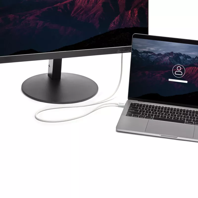 StarTech.com Cable Thunderbolt 3 – 20 Gbit/s – 1 m – Blanco – Compatible con Thunderbolt, USB y DisplayPort