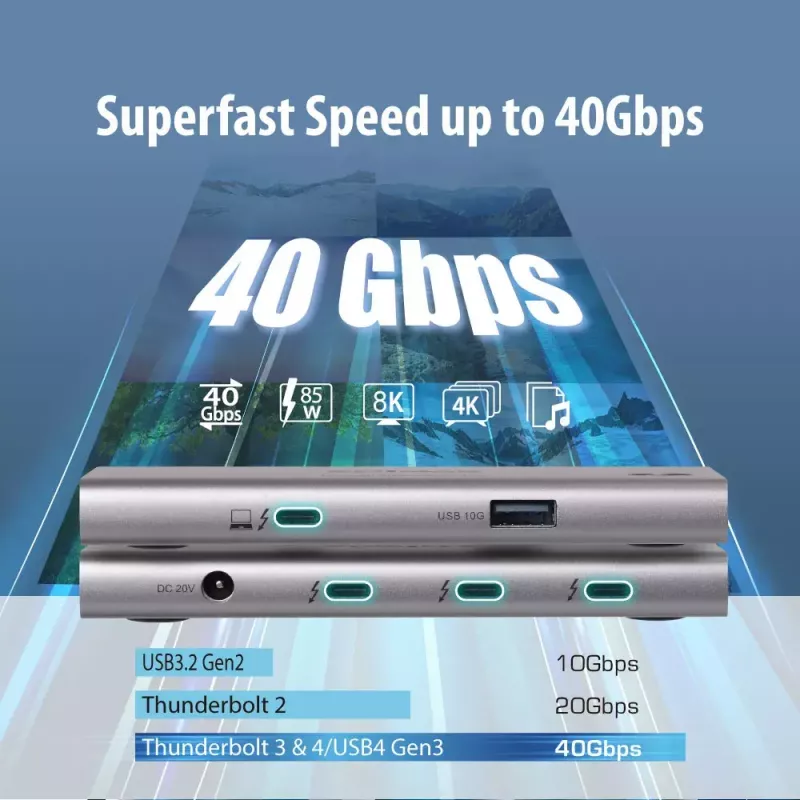 Edimax TD-405BP mini estación de acoplamiento Thunderbolt 4 5 en 1, 85 W