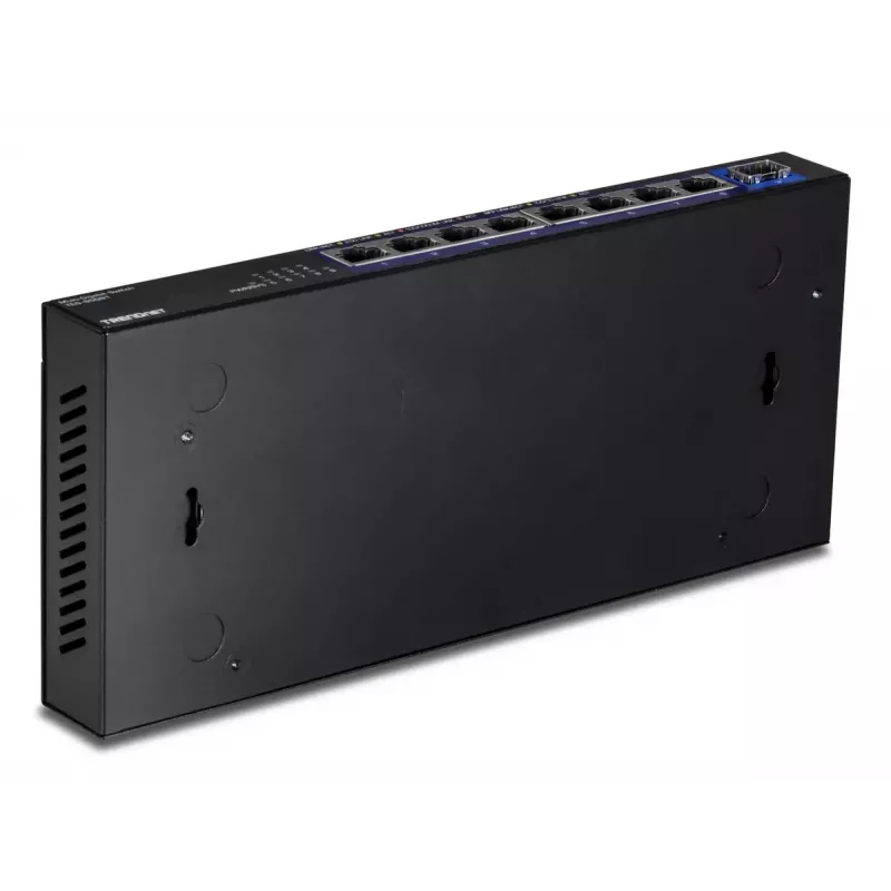 Switch de red no gestionado TRENDnet TEG-S5091 — 8 puertos RJ-45 2.5G, 60 Gbit/s, 12V, montaje en pared