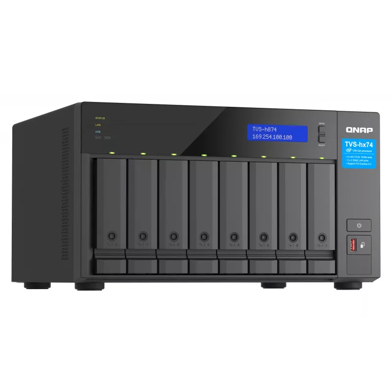 QNAP TVS-h874 NAS Torre Intel® Core™ i7 32 GB DDR4 0 TB QuTS hero Black