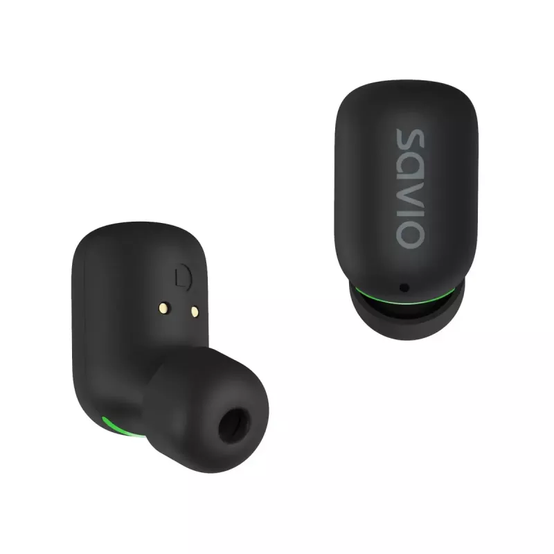 Savio TWS-09 auriculares intraurales True Wireless, Bluetooth 5.1, IPX5, micrófono integrado, 20–20000 Hz, negros