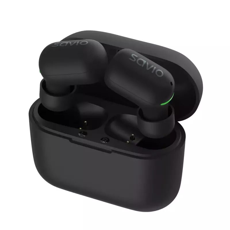 Savio TWS-09 auriculares intraurales True Wireless, Bluetooth 5.1, IPX5, micrófono integrado, 20–20000 Hz, negros