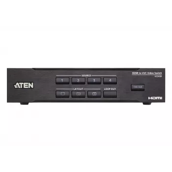 ATEN CAMLIVE PRO 4K conmutador de vídeo 4 entradas HDMI a USB, negro, HDMI, 3840 x 2160 píxeles, metal, Taiwán, 3840 x 2160 1920 x 1080 1280 x 720