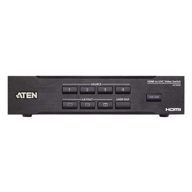 ATEN UC3430 CAMLIVE PRO conmutador de vídeo 4K con 4 entradas HDMI a USB