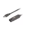 ATEN UE3315A cable alargador USB 3.2 Gen 1 activo, USB-A (macho) a USB-A (hembra) con bloqueo, 15 m, negro