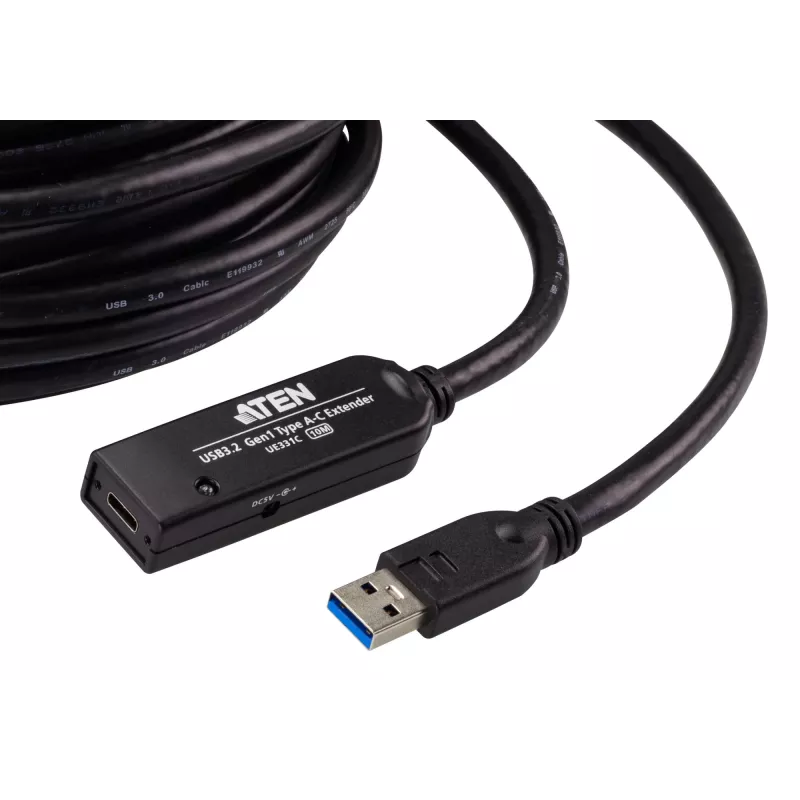 ATEN Cable de extensión USB 3.2 Gen1 10m USB A a USB C Negro