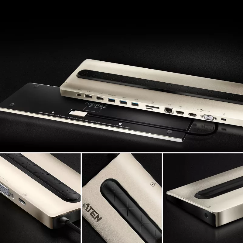 Dock multipuerto USB-C ATEN con Power Pass-Through