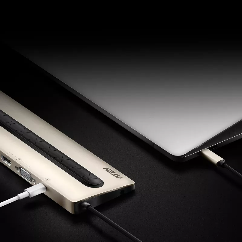 Dock multipuerto USB-C ATEN con Power Pass-Through