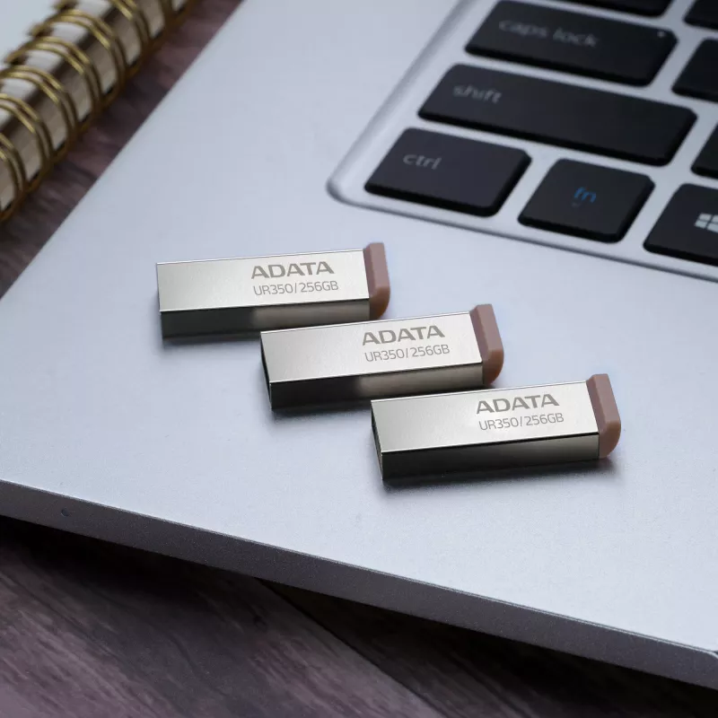 Unidad flash USB ADATA UR350 256 GB USB Type-A 3.2 Gen 1 (3.1 Gen 1) Marrón, Acero inoxidable