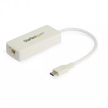 StarTech.com Adaptador USB-C a Gigabit Ethernet con puerto USB-A – Blanco 1 Gbit/s NIC Adaptador de red USB 3.0/USB 3.1 Type-C – 1GbE USB-C RJ45/LAN compatible con TB3 Windows MacBook Pro Chromebook