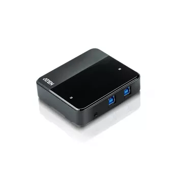 Switch para compartir periféricos USB 3.0 de 2 puertos ATEN, 5 Gbit/s, Micro-USB Type-B, negro, plástico, 0 - 40 °C, -20 - 60 °C