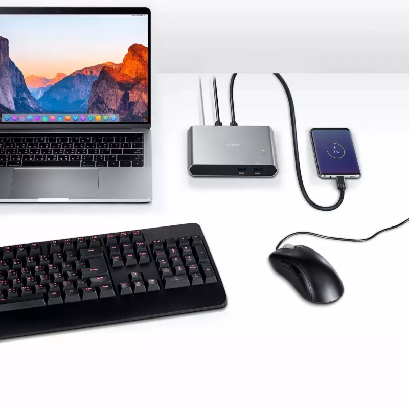 Switch dock USB-C Gen 1 de 2 puertos ATEN