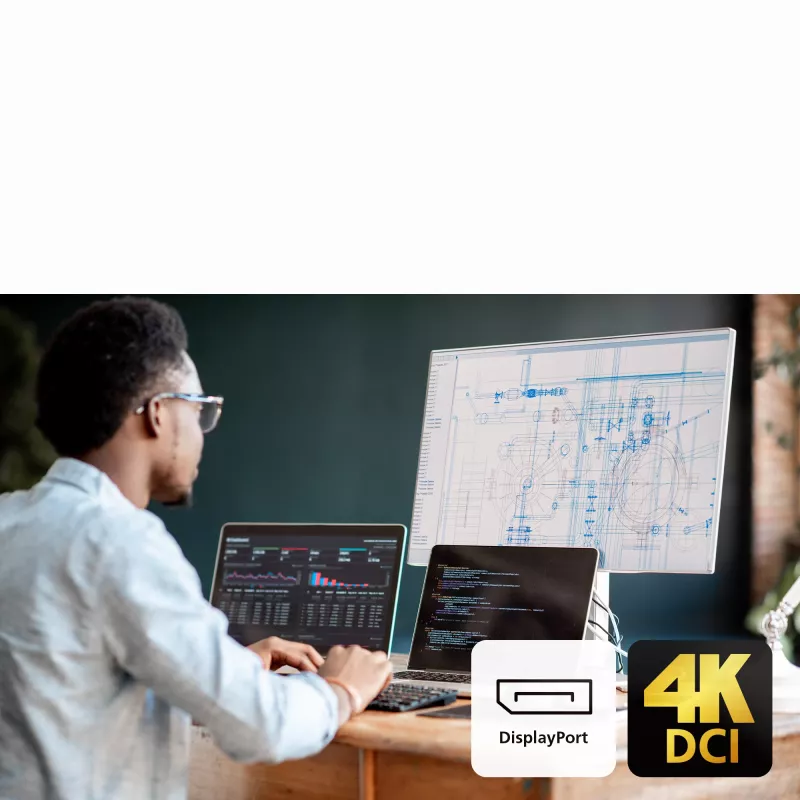 Switch dock KVM USB-C DisplayPort 4K de 2 puertos ATEN con Power Pass-through