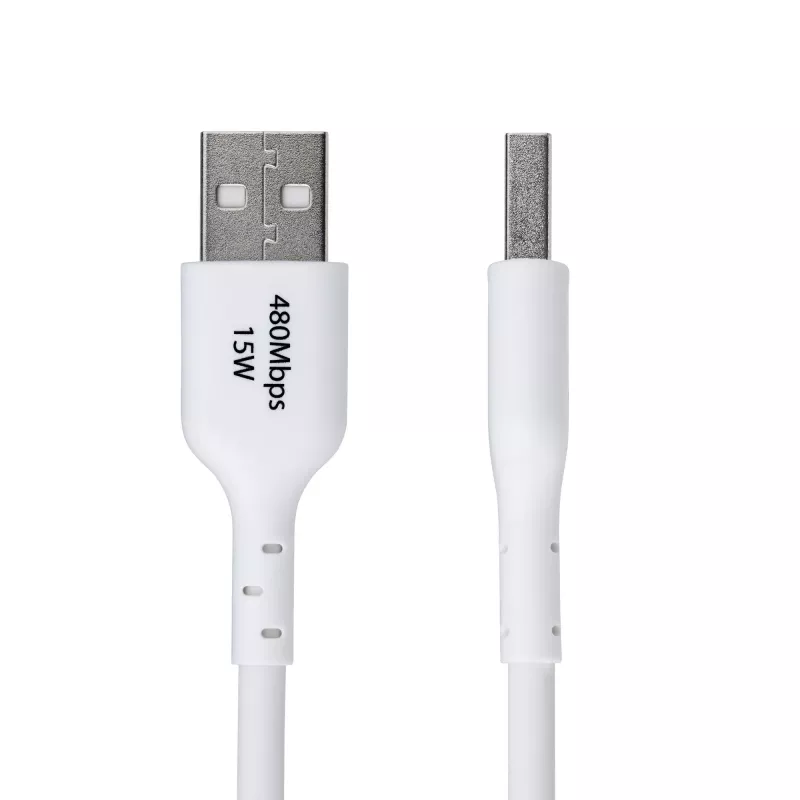Cable de carga USB-A a USB-C de 3 m (9.8ft) StarTech.com, carga y sincronización, 3A, USB 2.0, funda TPE – cable de carga USB blanco