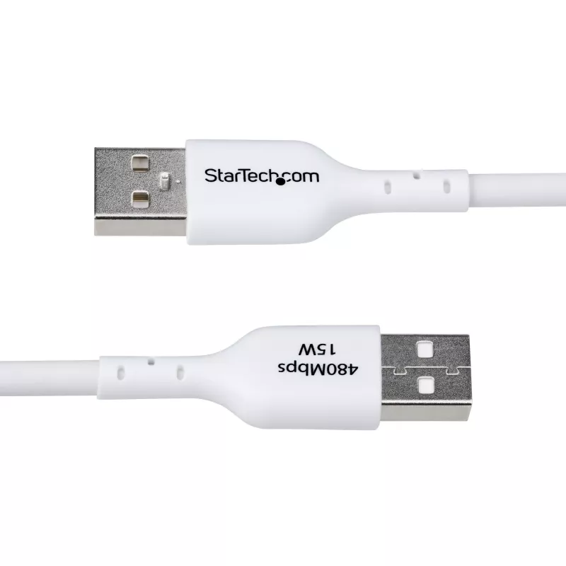 Cable de carga USB-A a USB-C de 3 m (9.8ft) StarTech.com, carga y sincronización, 3A, USB 2.0, funda TPE – cable de carga USB blanco