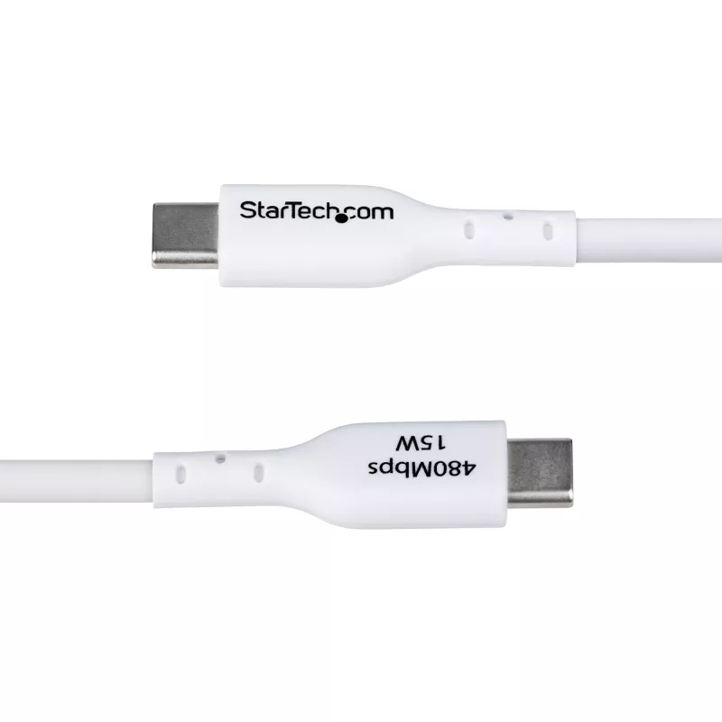 Cable de carga USB-A a USB-C de 3 m (9.8ft) StarTech.com, carga y sincronización, 3A, USB 2.0, funda TPE – cable de carga USB blanco
