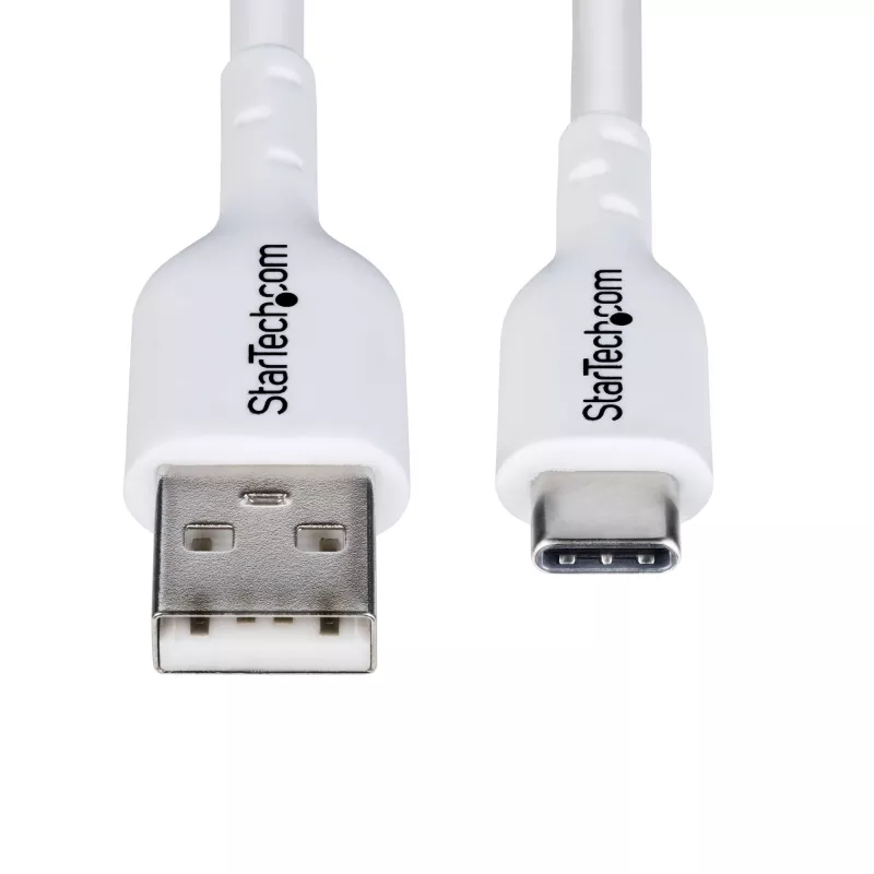 Cable de carga USB-A a USB-C de 3 m (9.8ft) StarTech.com, carga y sincronización, 3A, USB 2.0, funda TPE – cable de carga USB blanco