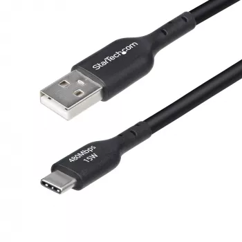 Cable de carga USB-A a USB-C de 4 m (13ft) StarTech.com, carga y sincronización, 3A, USB 2.0, funda TPE – cable de carga USB negro