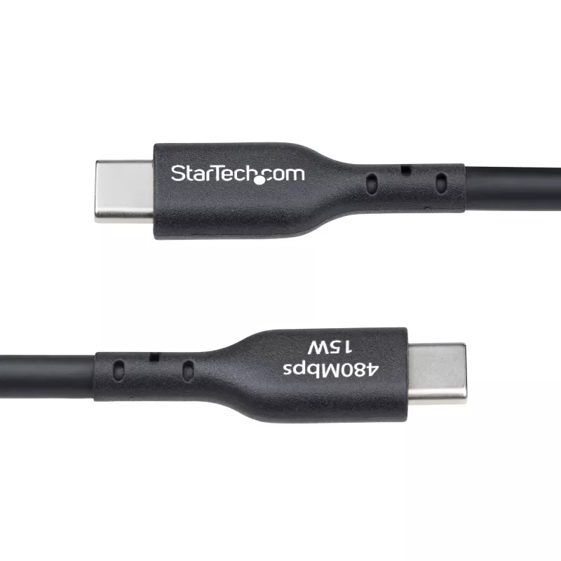 Cable de carga USB-A a USB-C de 4 m (13ft) StarTech.com, carga y sincronización, 3A, USB 2.0, funda TPE – cable de carga USB negro