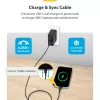 Cable de carga USB-C de 4 m StarTech.com, carga y sincronización, 60W (3A) PD, cable de carga para portátil USB 2.0, funda TPE – cable de carga USB-C negro