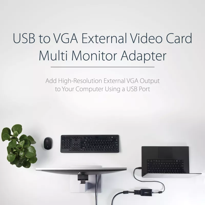 Adaptador USB 2.0 a VGA StarTech.com, convertidor USB a monitor VGA para Windows, 1080p (sin soporte para macOS/ChromeOS/Linux) - TAA