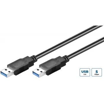 Cable USB Microconnect USB3.0AA2B USB 3.2 Gen 1 (3.1 Gen 1) 2 m USB A negro