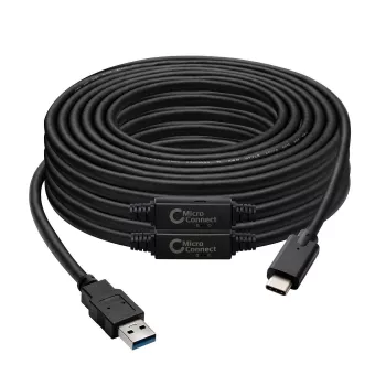 Cable USB Microconnect USB3.1CA10AMP USB 3.2 Gen 1 (3.1 Gen 1) 10 m USB C USB A negro