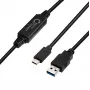 Cable USB Microconnect USB3.1CA5AMP USB 3.2 Gen 1 (3.1 Gen 1) 5 m USB C USB A negro