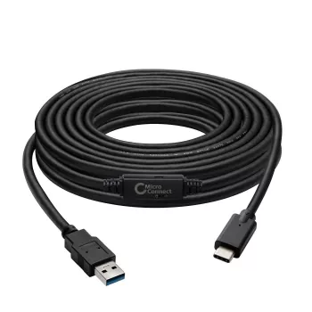 Cable USB Microconnect USB3.1CA5AMP USB 3.2 Gen 1 (3.1 Gen 1) 5 m USB C USB A negro