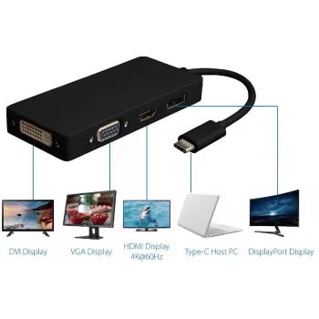 Microconnect USB3.1CCOM10 Adaptador gráfico USB 3840 x 2160 píxeles Negro