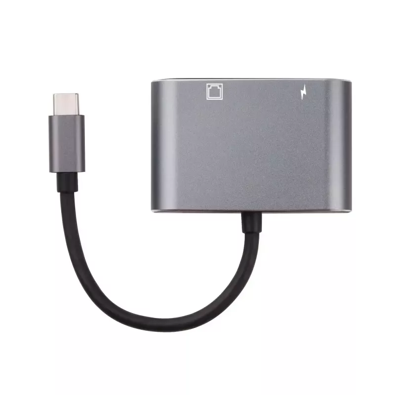 Microconnect USB3.1CETHPDBA Adaptador de cable Adaptador USB C RJ-45 Negro