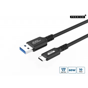Microconnect USB3.2AC05 Cable USB USB 3.2 Gen 2 (3.1 Gen 2) 0,5 m USB C USB A Negro