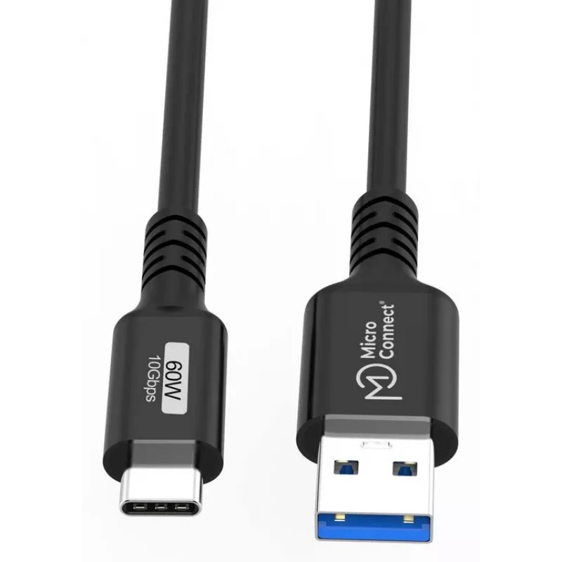 Microconnect USB3.2AC05 Cable USB USB 3.2 Gen 2 (3.1 Gen 2) 0,5 m USB C USB A Negro
