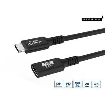 Microconnect USB3.2CC1.5EX Cable USB USB4 Gen 2x2 1,5 m USB C Negro