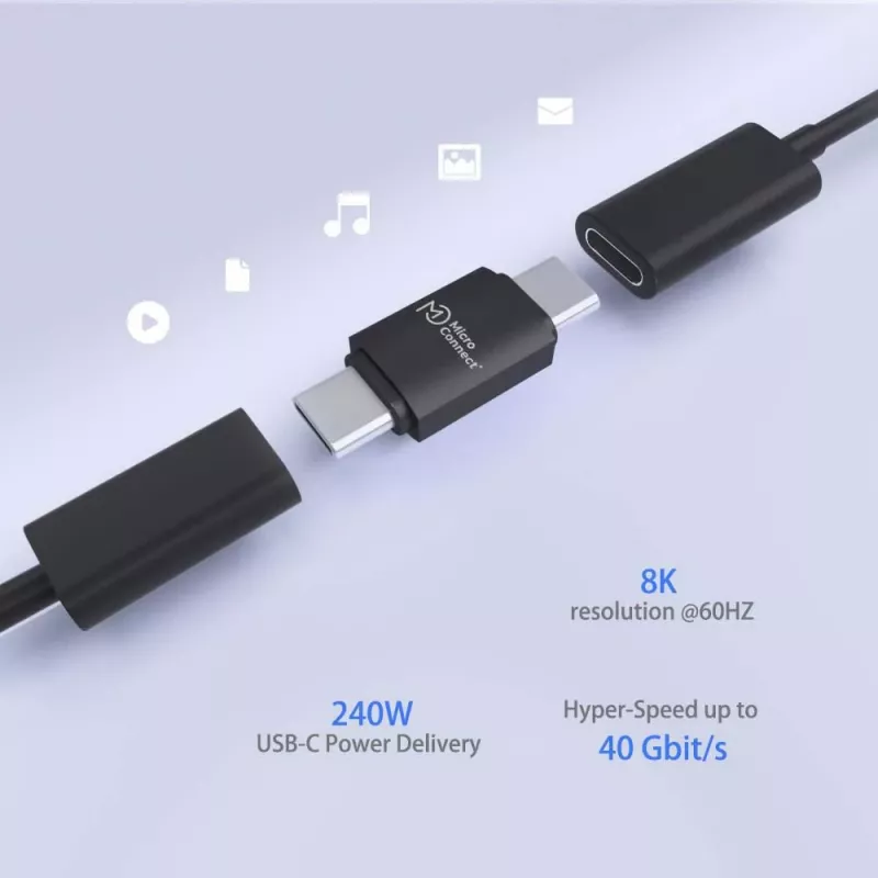 MicroConnect Premium adaptador USB4 USB-C, 40 Gbit/s, 240 W (USB4-CC-240W)