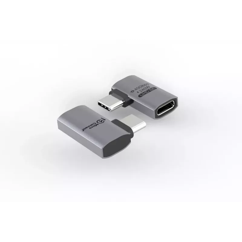 MicroConnect Premium USB4 USB-C adaptador acodado, 40 Gbps, 240 W (USB4-CCFA-240W)