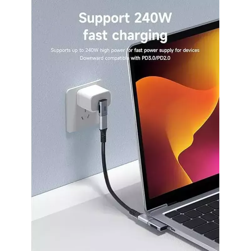 MicroConnect Premium USB4 USB-C adaptador acodado, 40 Gbps, 240 W (USB4-CCFA-240W)
