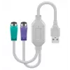 Microconnect USBA2XPS2 Cable PS/2 0,3 m 2x 6-p Mini-DIN USB A Blanco