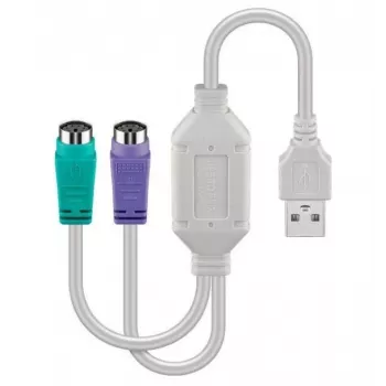 Microconnect USBA2XPS2 Cable PS/2 0,3 m 2x 6-p Mini-DIN USB A Blanco