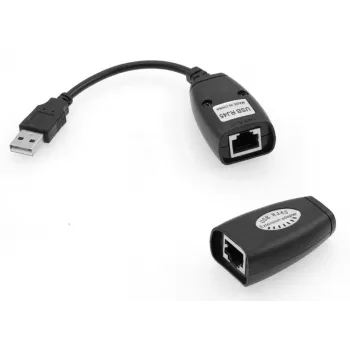 Microconnect USBEXT60M Extensor de red Transmisor y receptor de red Negro