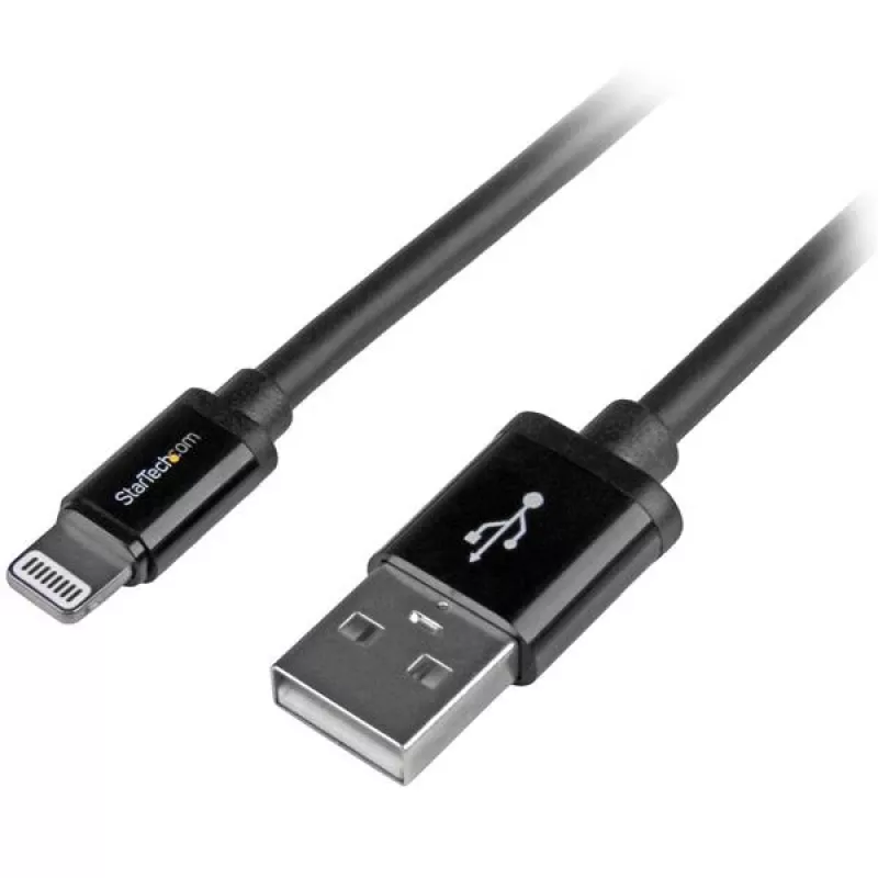 StarTech.com Cable USB a Lightning de 2 m (6 ft.) – Cable de carga largo para iPhone / iPad / iPod – Cable Lightning a USB – Certificado Apple MFi – Negro